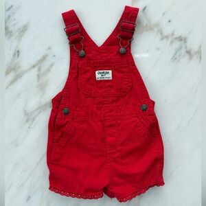 Oshkosh Baby Girl Red Overalls 12m
